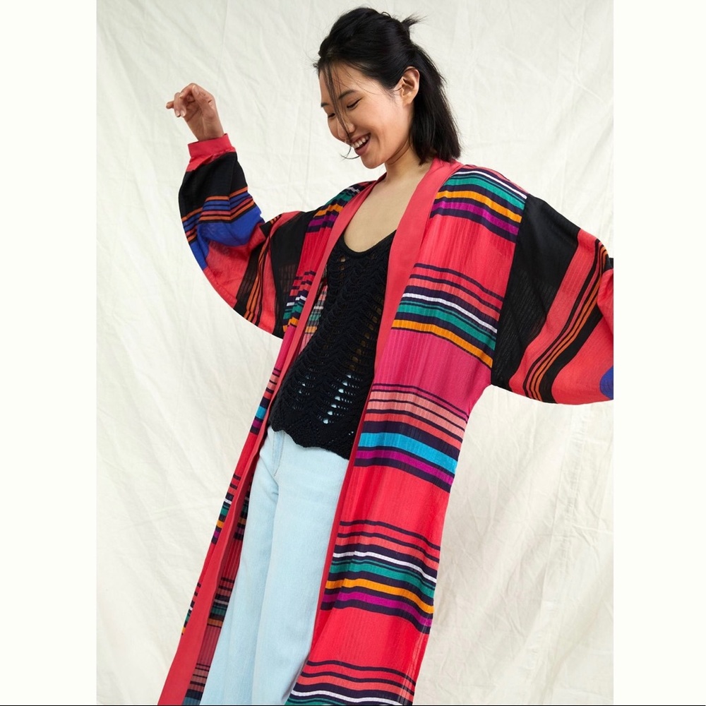 Striped Cover Up Kimono by Conditions Apply